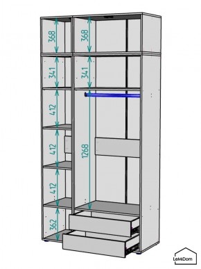Шкаф с антресолью Linnea MHR-3POA-2 2450х1200х510 (Белый-М 11.1.2) в Заводоуковске - zavodoukovsk.ok-mebel.com | фото 3
