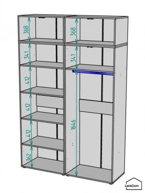 Шкаф с антресолью Linnea MHR-4A-1 2450х1600х510 (Графит-М 11.1.25) в Заводоуковске - zavodoukovsk.ok-mebel.com | фото 3