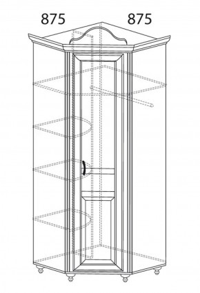 Шкаф угловой №562 "Алиса" (угол 875*875) в Заводоуковске - zavodoukovsk.ok-mebel.com | фото 2
