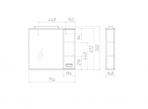 Шкаф-зеркало Cube 75 Эл. Правый Домино (DC5009HZ) в Заводоуковске - zavodoukovsk.ok-mebel.com | фото 3