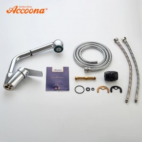 Смеситель для кухни Accoona A5410 с вытягивающейся лейкой в Заводоуковске - zavodoukovsk.ok-mebel.com | фото 3