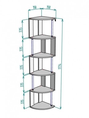 Стеллаж Maria S113-MA (Графит) в Заводоуковске - zavodoukovsk.ok-mebel.com | фото 3