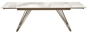 Стол ACERRA NEW 160 GLOSS LUXURY PANDORA SOLID CERAMIC/ каркас цвета шампань, ®DISAUR в Заводоуковске - zavodoukovsk.ok-mebel.com | фото 5