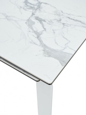 Стол CORNER 120 HIGH GLOSS STATUARIO керамика, стекло/ белый каркас, ®DISAUR в Заводоуковске - zavodoukovsk.ok-mebel.com | фото 2