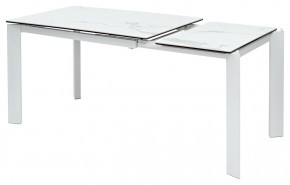 Стол CORNER 120 HIGH GLOSS STATUARIO керамика, стекло/ белый каркас, ®DISAUR в Заводоуковске - zavodoukovsk.ok-mebel.com | фото 3