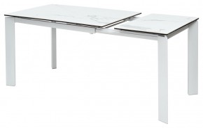 Стол CORNER 120 HIGH GLOSS STATUARIO керамика, стекло/ белый каркас, ®DISAUR в Заводоуковске - zavodoukovsk.ok-mebel.com | фото 4