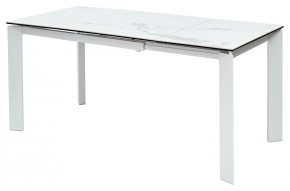 Стол CORNER 120 HIGH GLOSS STATUARIO керамика, стекло/ белый каркас, ®DISAUR в Заводоуковске - zavodoukovsk.ok-mebel.com | фото 5