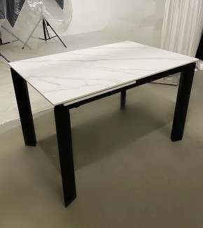 Стол CORNER 120 MATT WHITE MARBLE SOLID CERAMIC / BLACK, ®DISAUR в Заводоуковске - zavodoukovsk.ok-mebel.com | фото 2