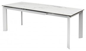 Стол CREMONA 140 HIGH GLOSS STATUARIO Белый мрамор глянцевый, керамика/ белый каркас, ®DISAUR в Заводоуковске - zavodoukovsk.ok-mebel.com | фото 4