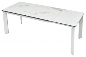 Стол CREMONA 140 HIGH GLOSS STATUARIO Белый мрамор глянцевый, керамика/ белый каркас, ®DISAUR в Заводоуковске - zavodoukovsk.ok-mebel.com | фото 5