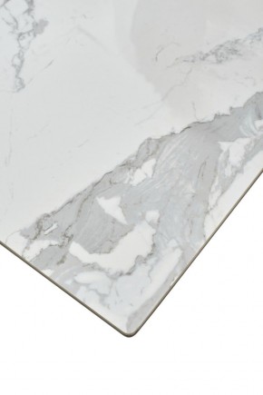 Стол CREMONA 140 HIGH GLOSS STATUARIO Белый мрамор глянцевый, керамика/ белый каркас, ®DISAUR в Заводоуковске - zavodoukovsk.ok-mebel.com | фото 6