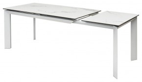 Стол CREMONA 140 HIGH GLOSS STATUARIO Белый мрамор глянцевый, керамика/ белый каркас, ®DISAUR в Заводоуковске - zavodoukovsk.ok-mebel.com | фото 8