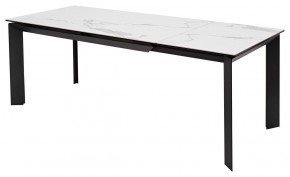 Стол CREMONA 140 HIGH GLOSS STATUARIO Белый мрамор глянцевый, керамика/ черный каркас, ®DISAUR в Заводоуковске - zavodoukovsk.ok-mebel.com | фото 2