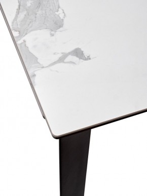 Стол CREMONA 140 HIGH GLOSS STATUARIO Белый мрамор глянцевый, керамика/ черный каркас, ®DISAUR в Заводоуковске - zavodoukovsk.ok-mebel.com | фото 4