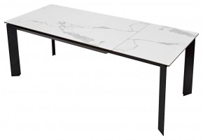 Стол CREMONA 140 MATTE STATUARIO Белый мрамор матовый, керамика/ черный каркас, ®DISAUR в Заводоуковске - zavodoukovsk.ok-mebel.com | фото 2