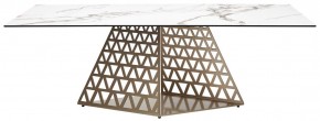 Стол ENNA 220 KL-188 Контрастный мрамор матовый, итальянская керамика/ каркас цвета шампань, ®DISAUR в Заводоуковске - zavodoukovsk.ok-mebel.com | фото 10
