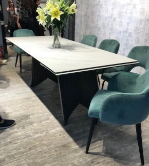 Стол IVAR 180 MARBLES KL-99 Белый мрамор, итальянская керамика/серый, ®DISAUR в Заводоуковске - zavodoukovsk.ok-mebel.com | фото 6