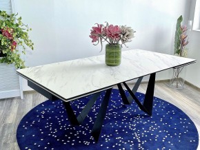 Стол RIETI 200 KL-99 Белый мрамор матовый, итальянская керамика / черный каркас, ®DISAUR в Заводоуковске - zavodoukovsk.ok-mebel.com | фото 2