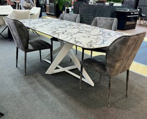 Стол VICENZA 220 BULGARI WHITE, керамика / белый, ®DISAUR в Заводоуковске - zavodoukovsk.ok-mebel.com | фото 2