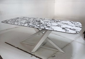 Стол VICENZA 220 BULGARI WHITE, керамика / белый, ®DISAUR в Заводоуковске - zavodoukovsk.ok-mebel.com | фото 5