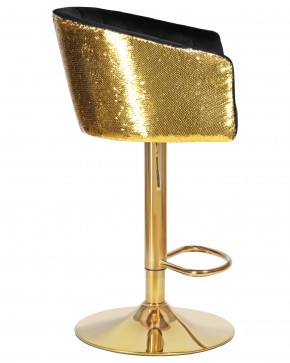 Стул барный DOBRIN DARCY GOLD SHINY, черный велюр с золотыми пайетками в Заводоуковске - zavodoukovsk.ok-mebel.com | фото 3
