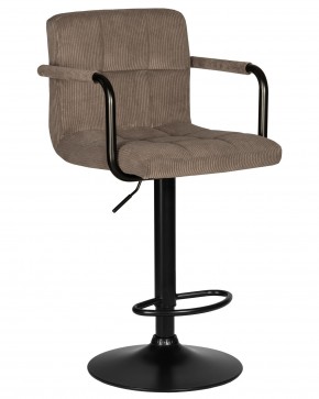 Стул барный DOBRIN KRUGER ARM BLACK, какао вельвет (LAR-E2041-05) в Заводоуковске - zavodoukovsk.ok-mebel.com | фото