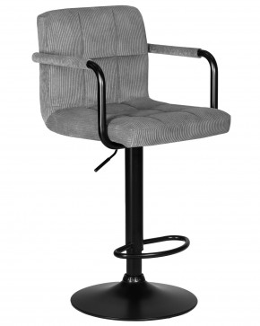 Стул барный DOBRIN KRUGER ARM BLACK, серый вельвет (LAR-E2041-25) в Заводоуковске - zavodoukovsk.ok-mebel.com | фото 2