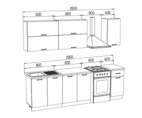 ТЕХНО-3 Кухонный гарнитур 2,0 м Компоновка №2 в Заводоуковске - zavodoukovsk.ok-mebel.com | фото 2