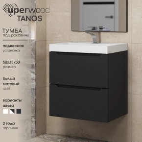 Тумба под раковину Uperwood Tanos 50 см, подвесная, черная матовая в Заводоуковске - zavodoukovsk.ok-mebel.com | фото 4