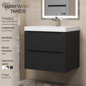 Тумба под раковину Uperwood Tanos 60 см, подвесная, черная матовая в Заводоуковске - zavodoukovsk.ok-mebel.com | фото 3