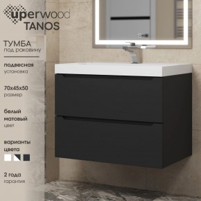 Тумба под раковину Uperwood Tanos 70 см, подвесная, черная матовая в Заводоуковске - zavodoukovsk.ok-mebel.com | фото 3