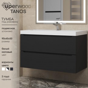 Тумба под раковину Uperwood Tanos 90 см, подвесная, черная матовая в Заводоуковске - zavodoukovsk.ok-mebel.com | фото 3
