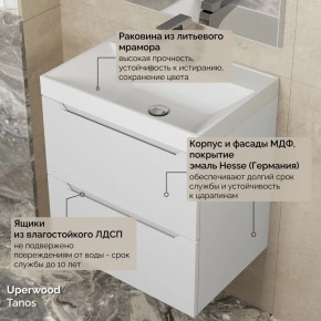 Тумба с раковиной Uperwood Tanos 50 см, подвесная, белая матовая в Заводоуковске - zavodoukovsk.ok-mebel.com | фото 6